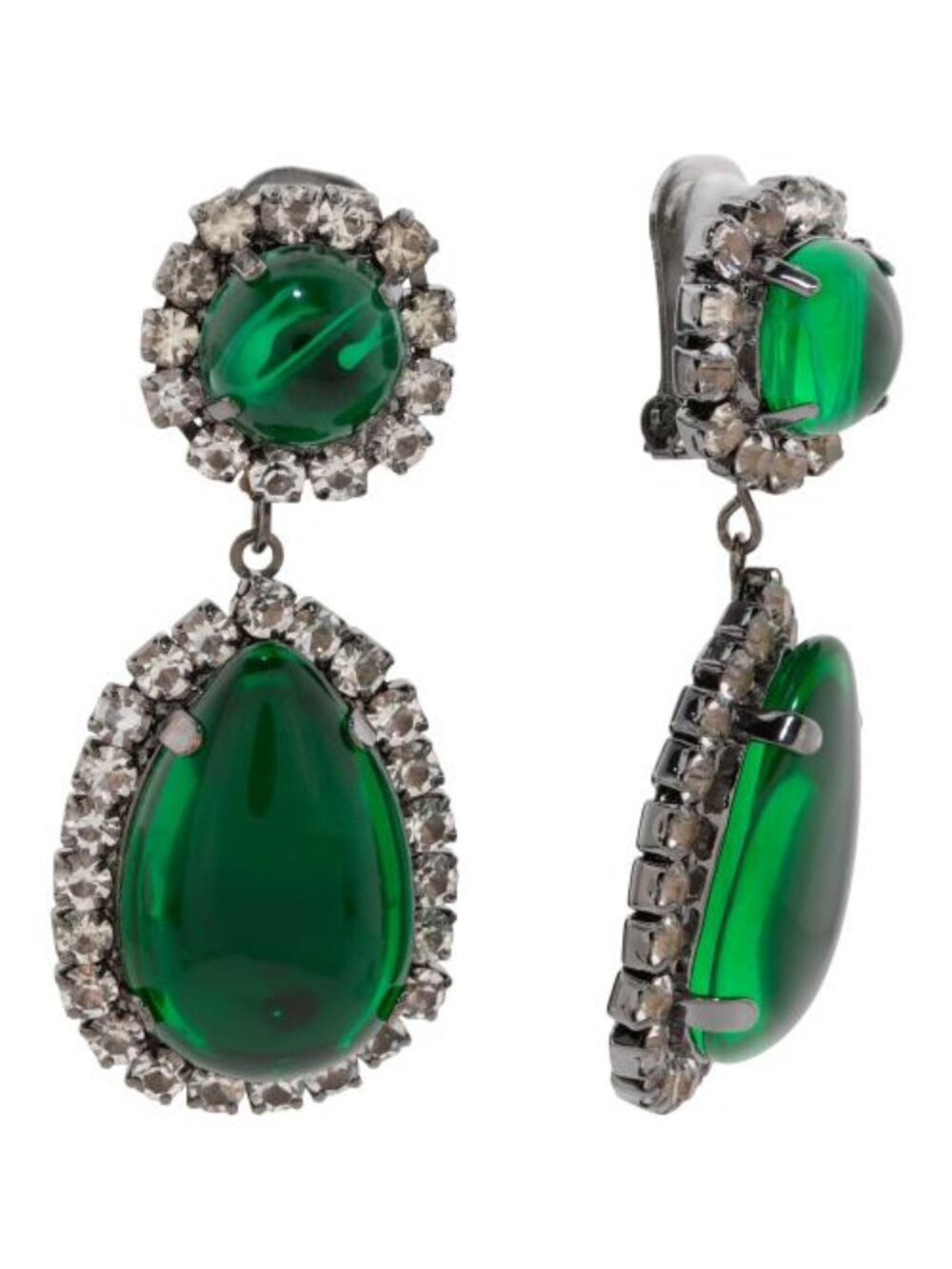 KENNETH JAY LANE Emerald Crystal Drop Earrings